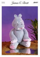 Knitting Pattern - James C Brett JB457 - Flutterby Chunky - Hippo